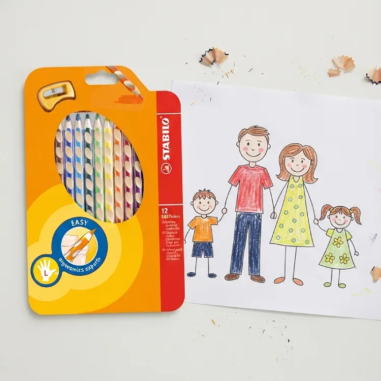 Stabilo EasyColors 12li Sol El Kuru Boya Kalem Seti 02