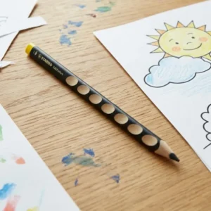 Siyah Renkli Solak Kuru Boya Kalemi | Solak Çocuk Kalemi